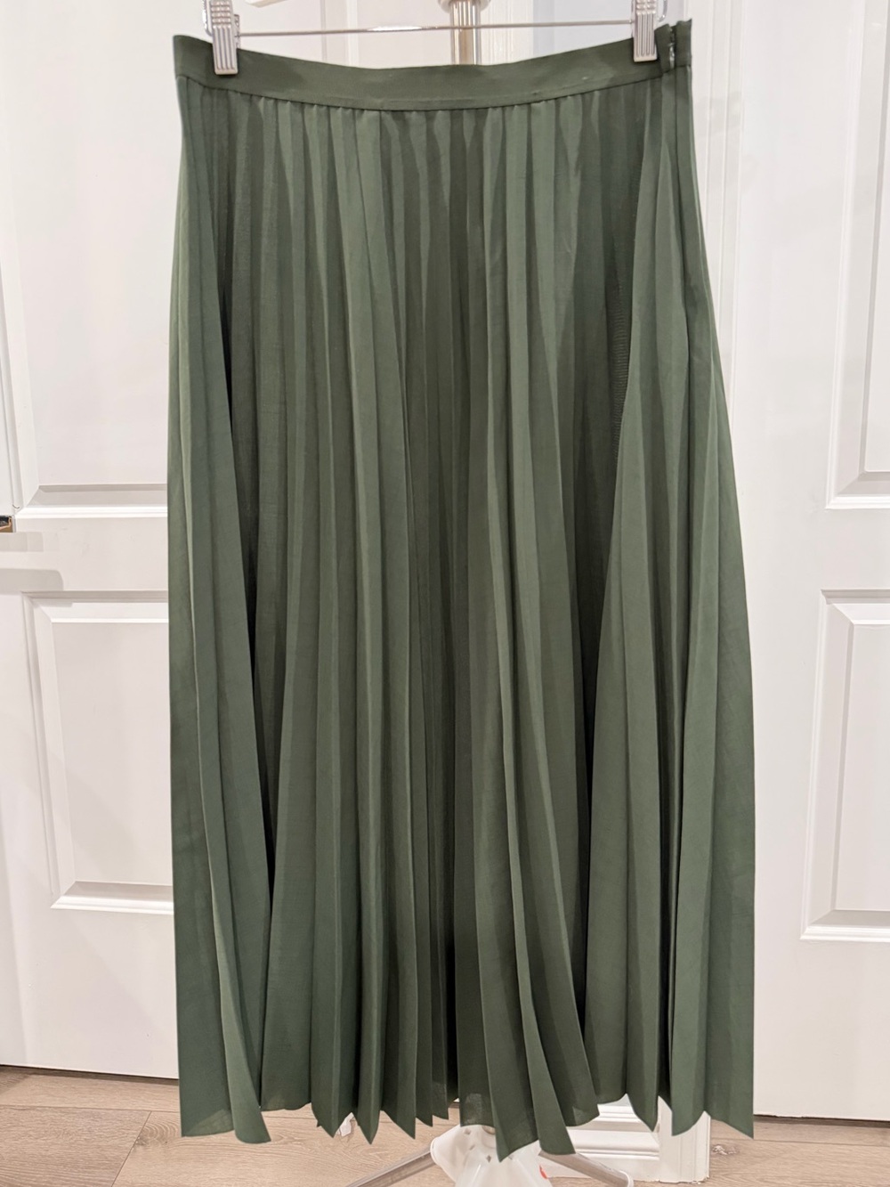 COS Womens Pleated Midi Skirt Green Size 10